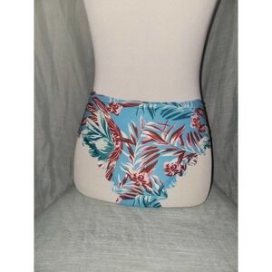Bikini bottoms medium, high waisted, blue tropical